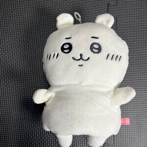 Chikawa White Plush Bag With Zippered Compartment Cute Anime Character Design